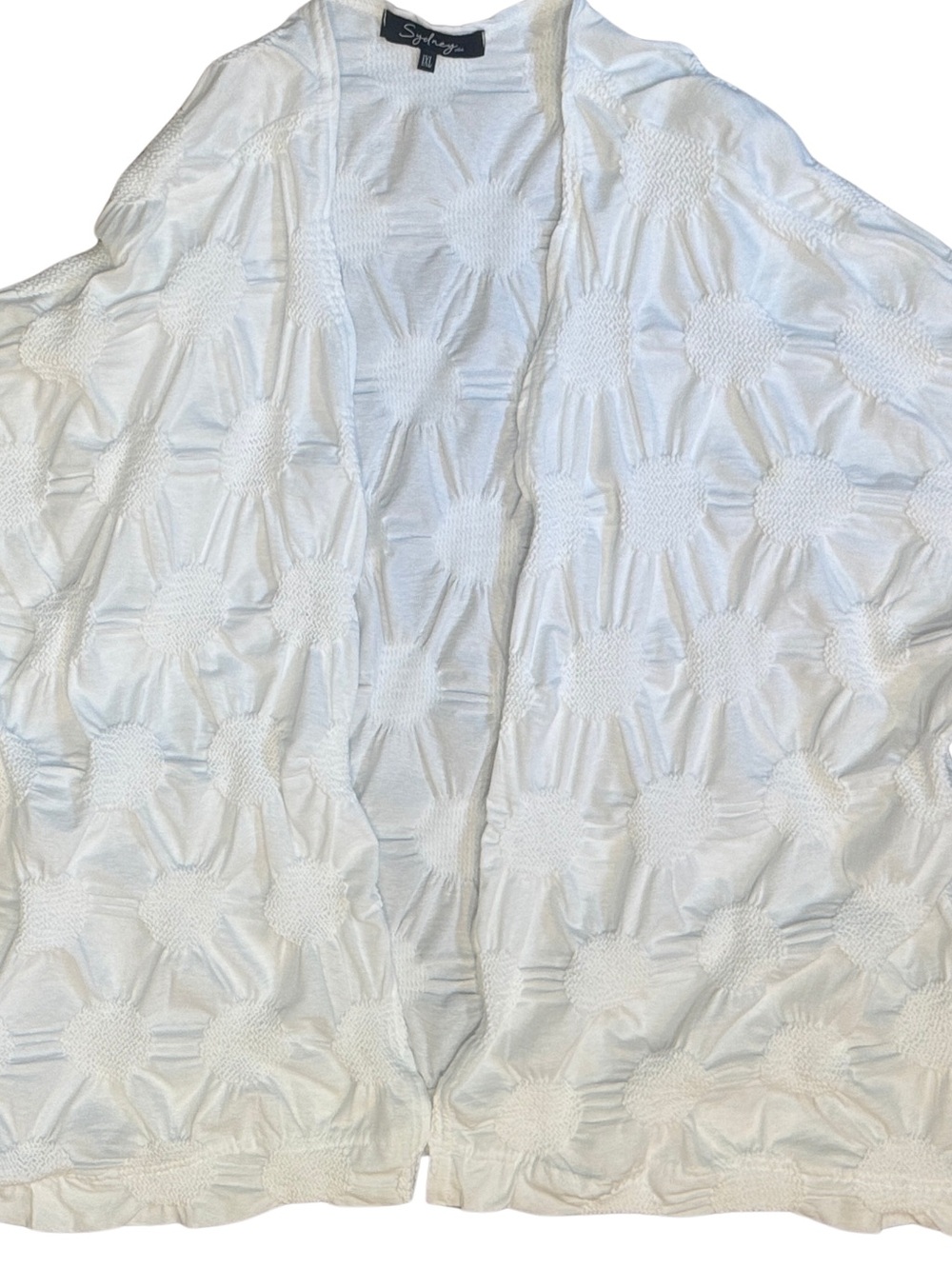 Sydney USA White Textured Open Cardigan
